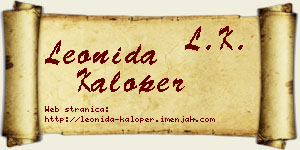 Leonida Kaloper vizit kartica